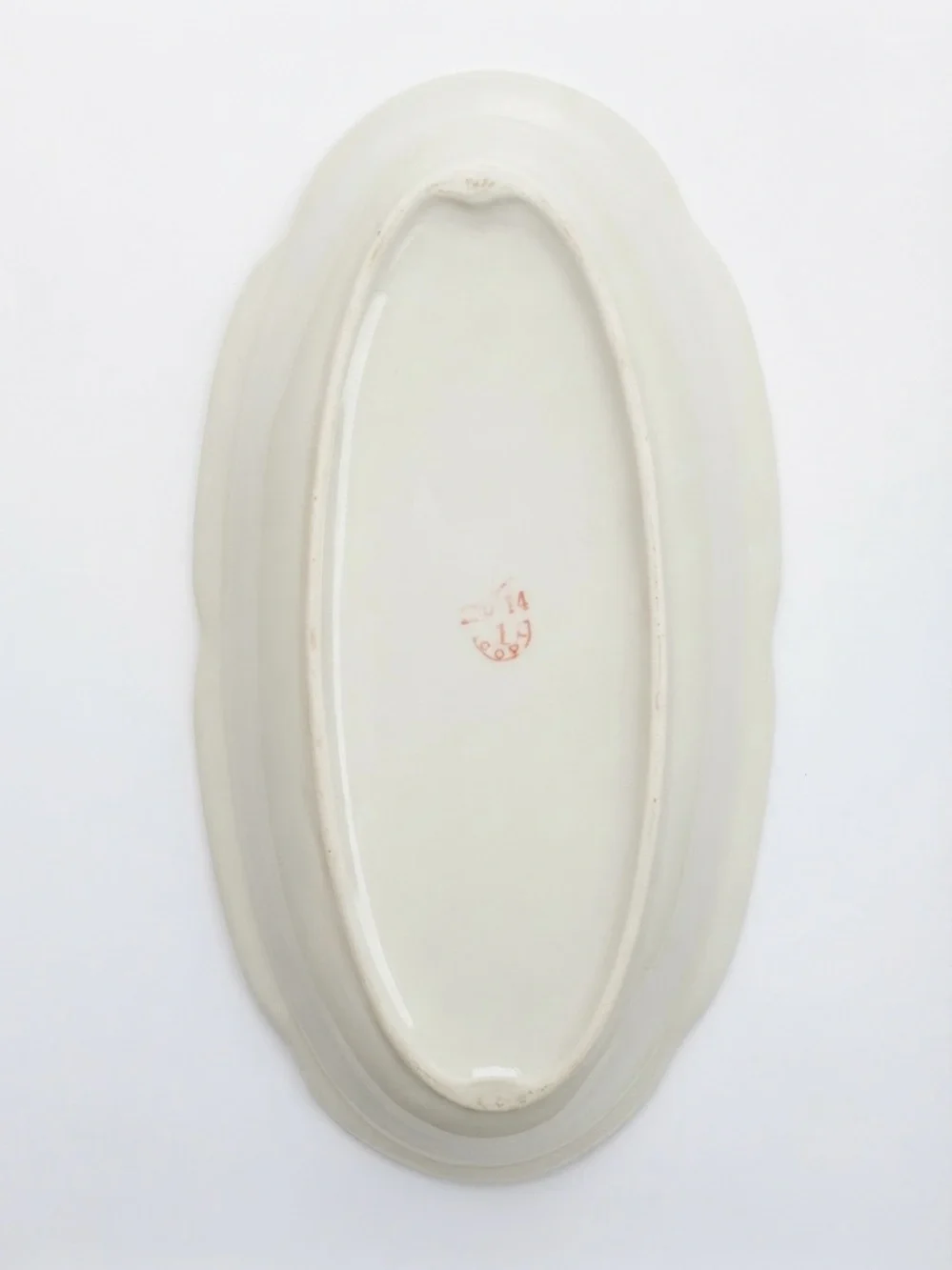 Vintage Soviet Korosten Porcelain Oval Platter Orange Floral 1970s USSR 12